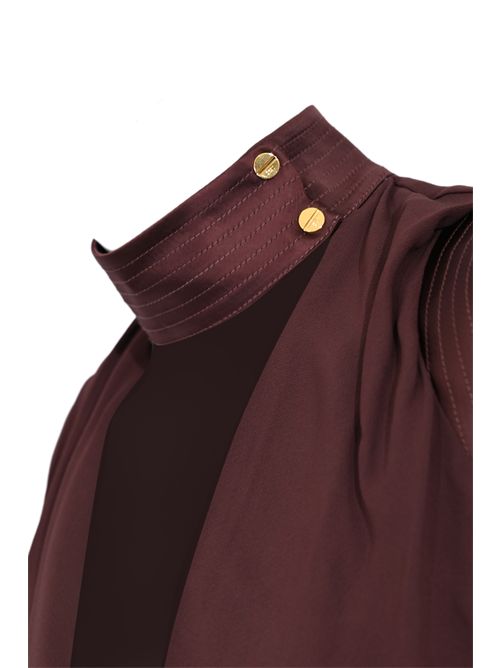 Top in georgette di viscosa Cacao Elisabetta Franchi | CA13461E2644